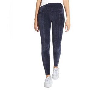 Athleta Gray Velour High Waisted Metro Pointe Leggings Pants Size Small Petite